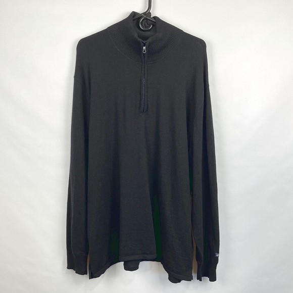 The North Face Men’s Size XXL Black Mt Tam 1/4 Zip Sweater Wool Cotton Blend - Picture 1 of 14